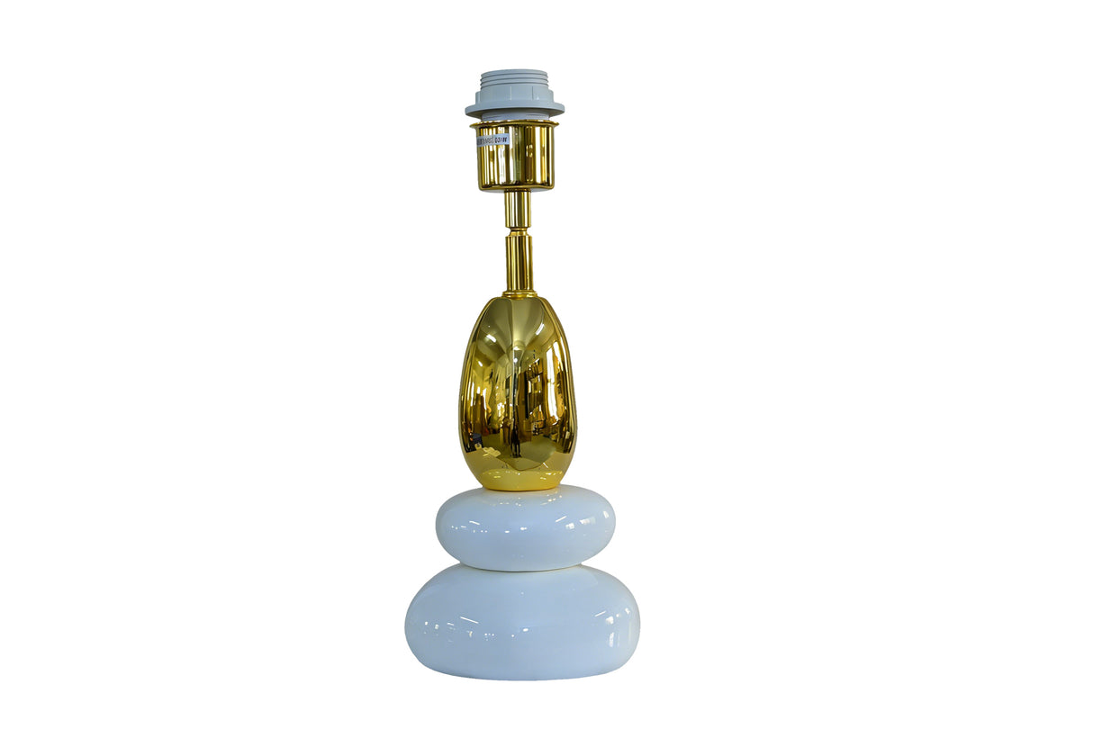 Table lamp STONES OF ZEN 45cm w/ adjustable lampshade white gold