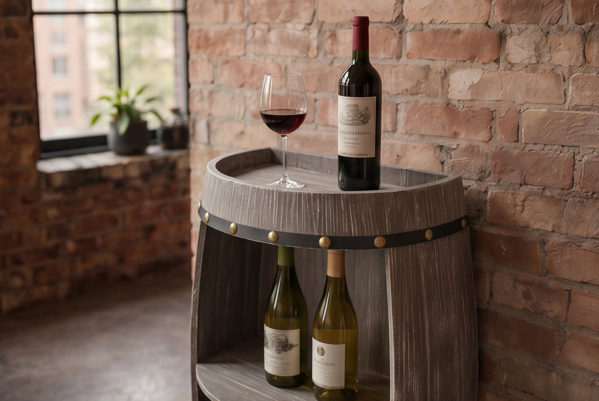 Wine shelf half BODEGA 80cm massive fir wood