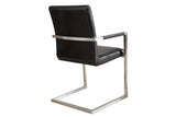 Cantilever chair LOFT with armrests synthetic leather antique black