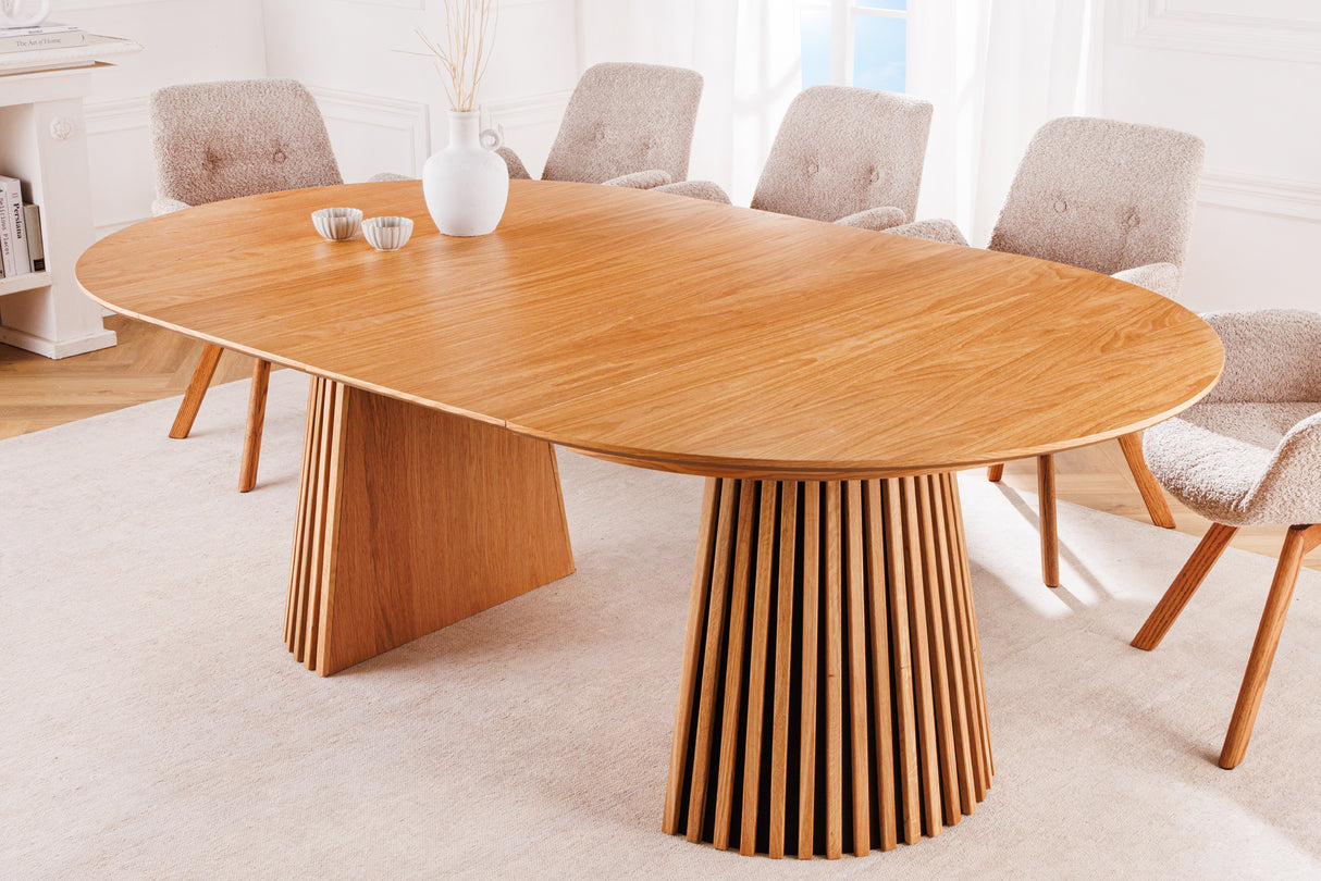 Dining table VALHALLA WOOD round 120-160-200cm extandable oak natural