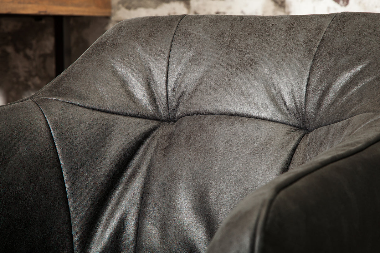 Bar chair LOFT with armrests microfibre antique grey