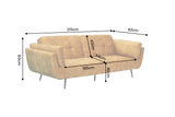Sofa bed BOUTIQUE 215cm 3-seater w/ armrest cushions square quilting vogue velvet mustard yellow
