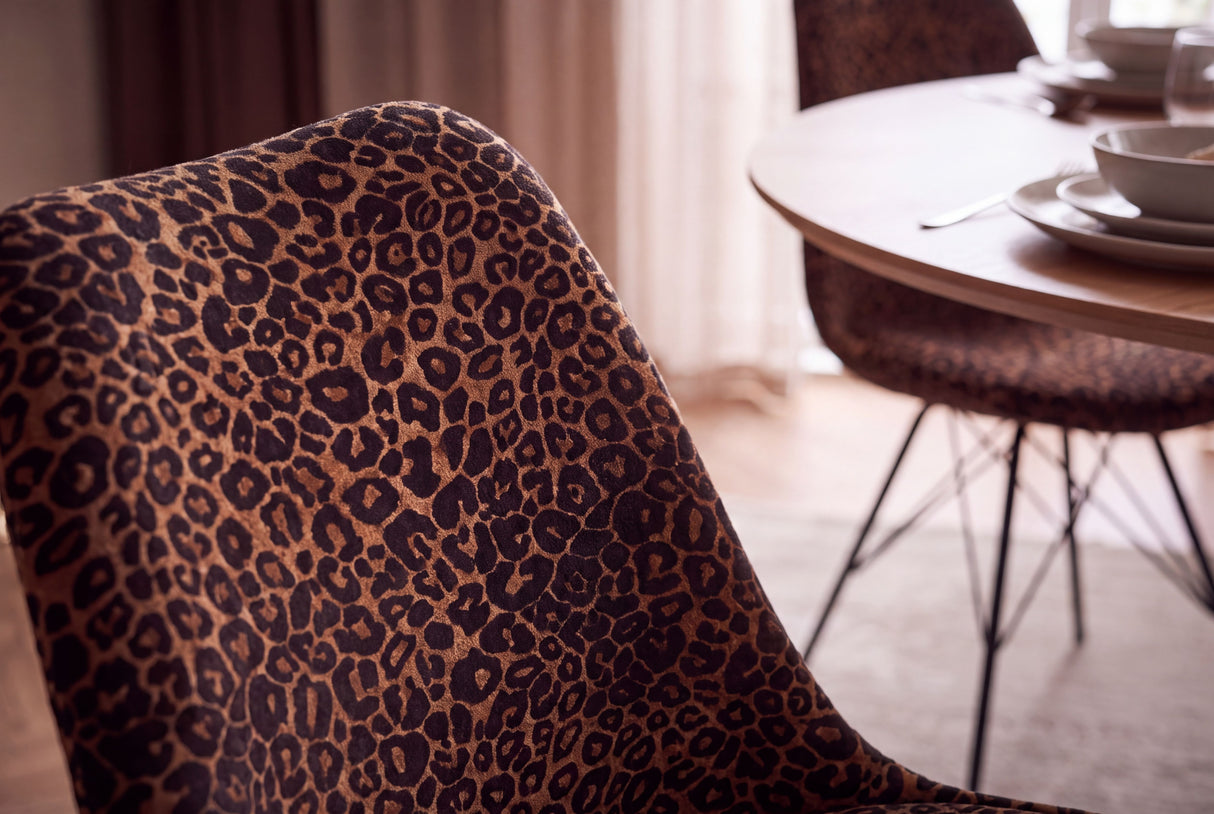 Chair SCANDINAVIA MEISTERSTÜCK leopard pattern brown black