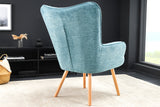 Armchair SCANDINAVIA with armrests textured fabric blue