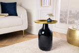 Side table ELEGANCIA 50cm black with golden top