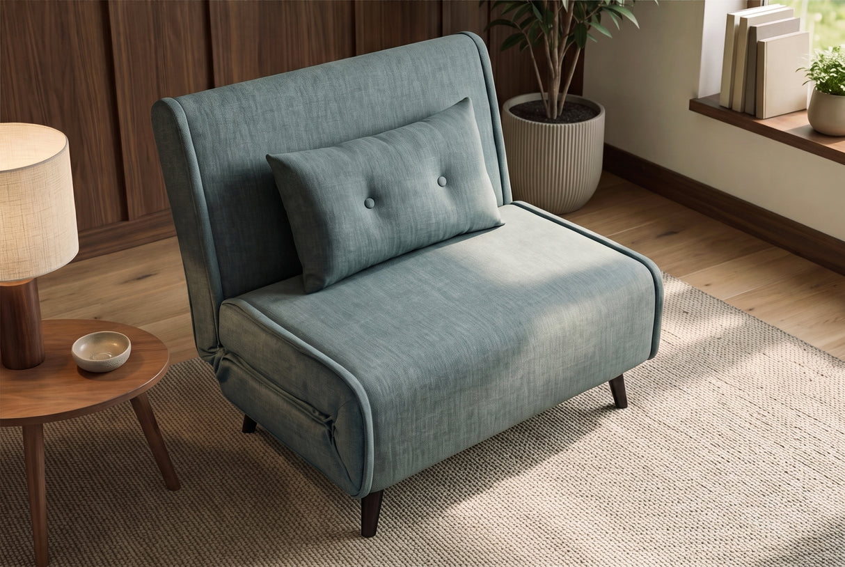Sleeping chair SMART MULTIFUNCTION 100cm velvet petrol