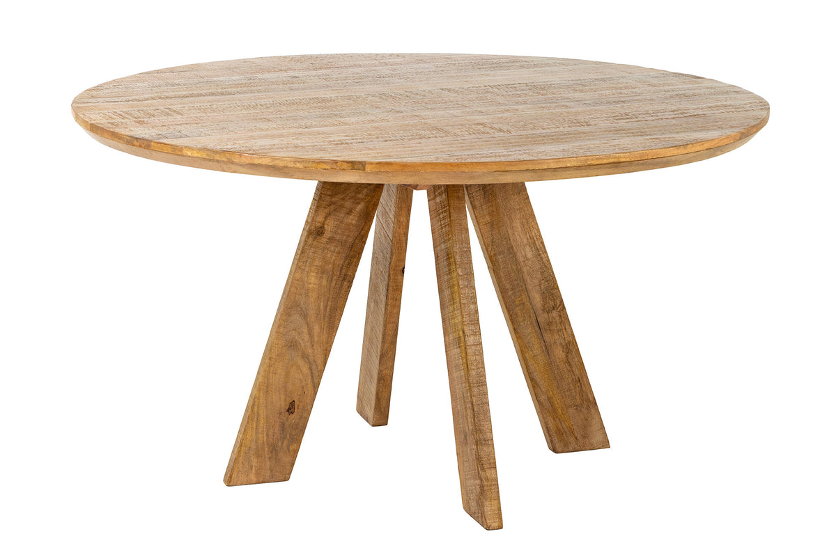 Jídelní stůl ART WOOD Ø 120cm kulatý mangové dřevo přírodní hnědá