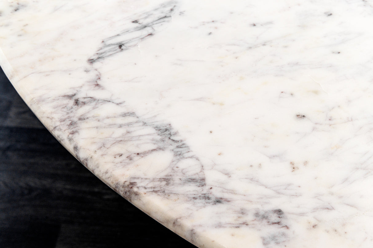 Dining table GATSBY 140cm round mango wood marble