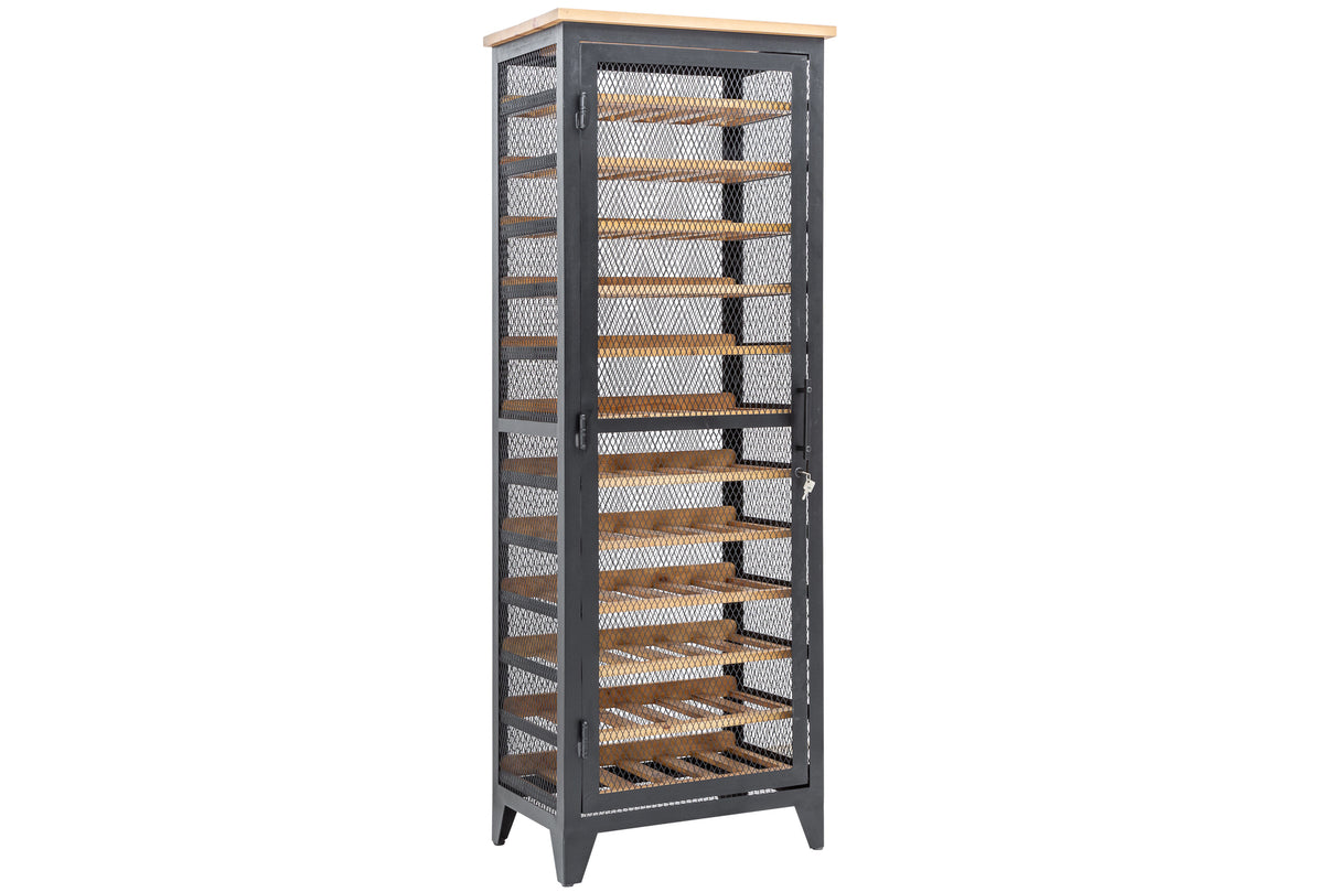 Weinschrank BODEGA 185cm für 72 Flaschen Kiefernholz grau