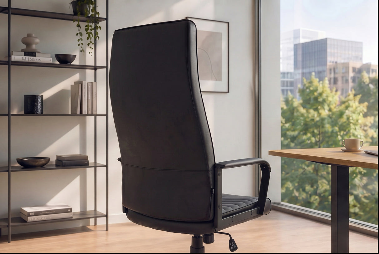 Bürostuhl LAZIO 49-59cm mit Wippfunktion Kunstleder schwarz