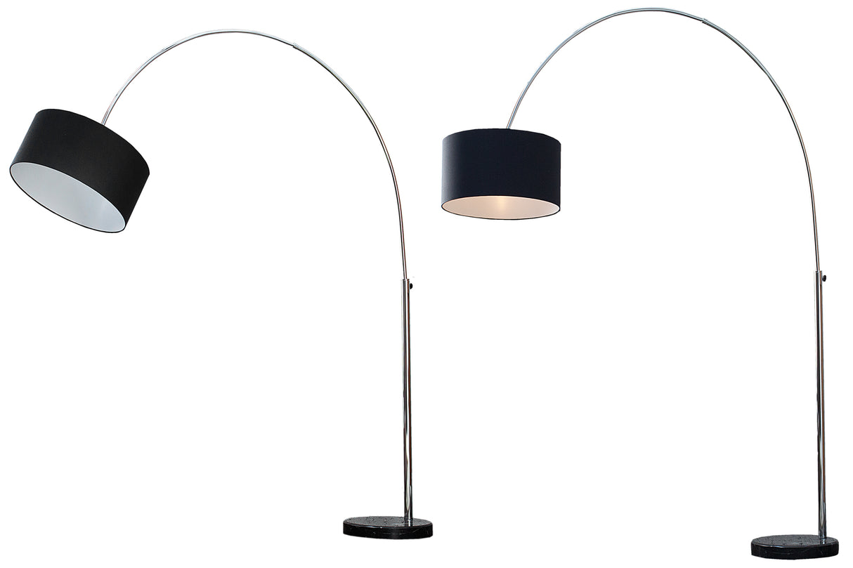 Floor lamp BIG BOW 170-180cm linen black w/ marble base