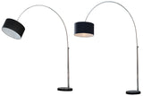 Floor lamp BIG BOW 170-180cm linen black w/ marble base