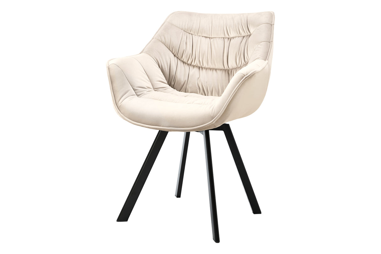 Swivel chair THE DUTCH COMFORT rotatable 180° champagne beige black legs