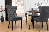 Stuhl CASTLE mit Komfortgriff Kunstleder Vintage schwarz im Barockstil