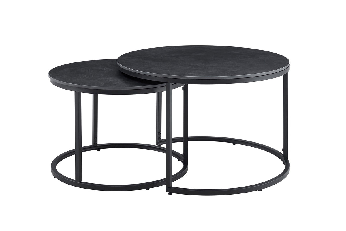 Konferenční stolek ELEGANCE 75cm sada 2 ks keramika šedá