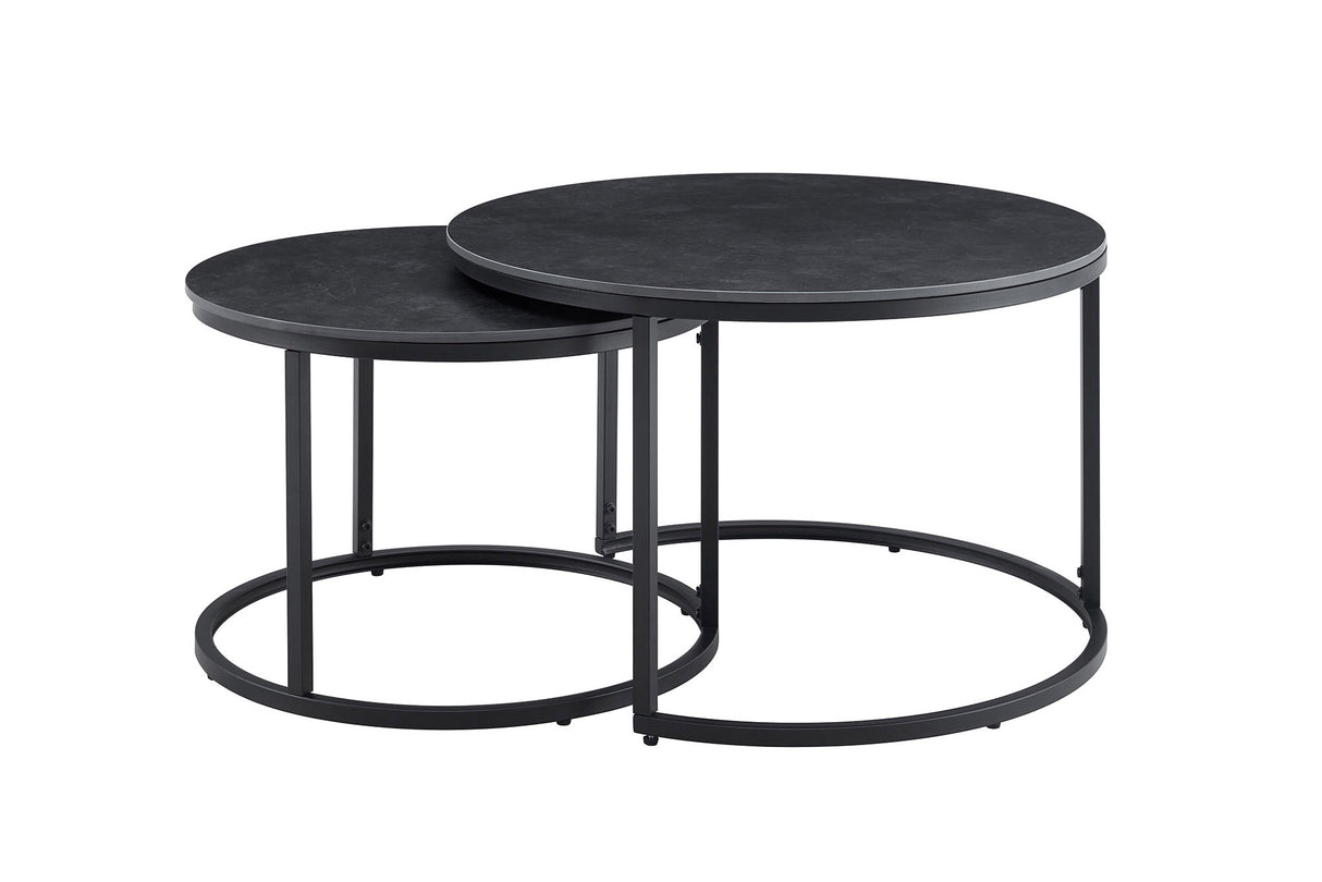 Coffee table ELEGANCE 75cm set of 2 ceramic grey