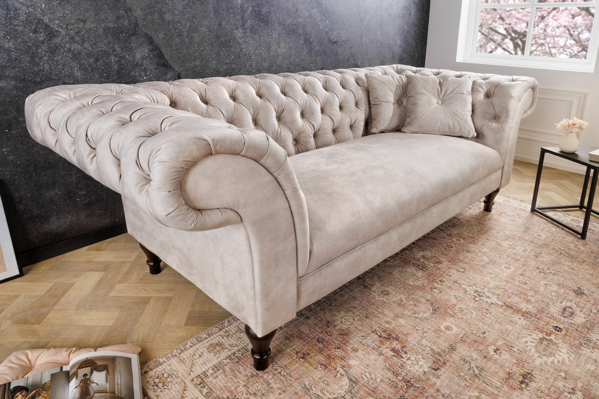 Sofa PARIS CHESTERFIELD 225cm velvet champagne