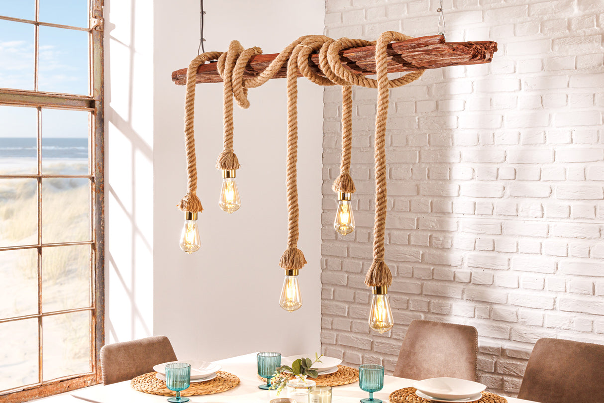 Pendant lamp SEVEN SEAS 110cm recycled acacia wood natural