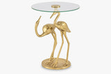 Side table WILDLIFE CRANE 55cm gold