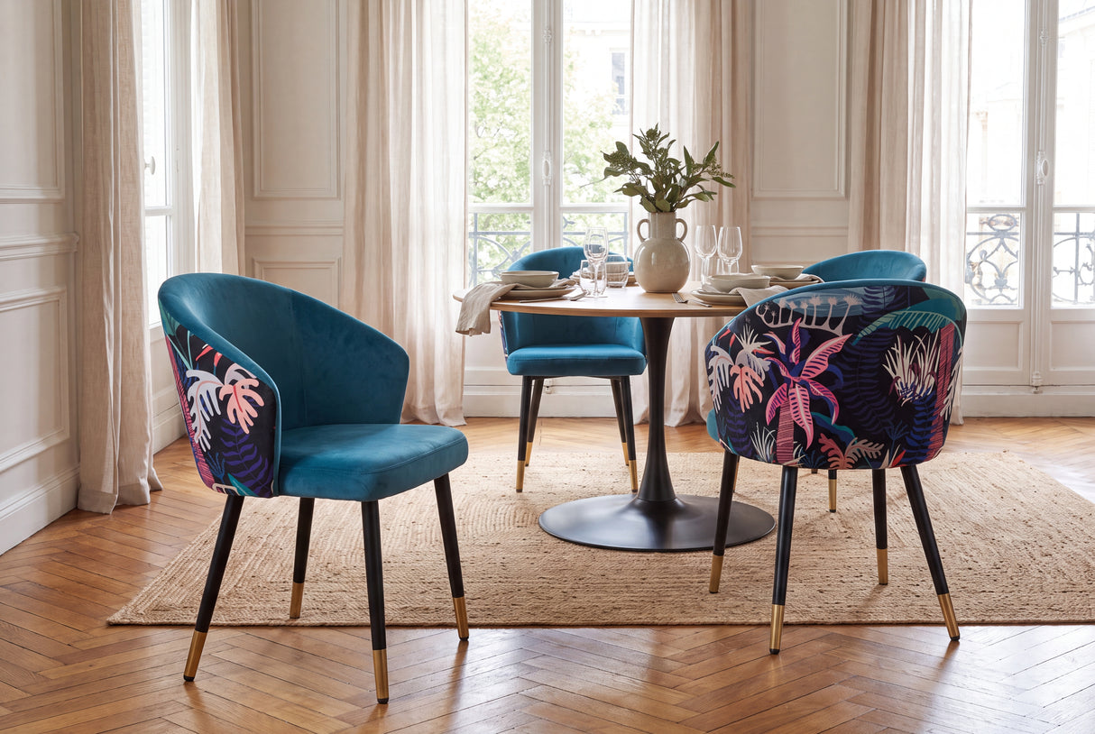 Chair MAISON CLASSIQUE midnight jungle blue-green-purple