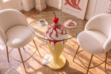 Bistro table SOFT POP 75cm pastel yellow w/ magnetic removeable cherry SWEET SOCIETY in-house Design