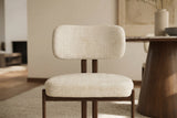 Stuhl BELLANO Chenille cremig beige nussbaumfarben