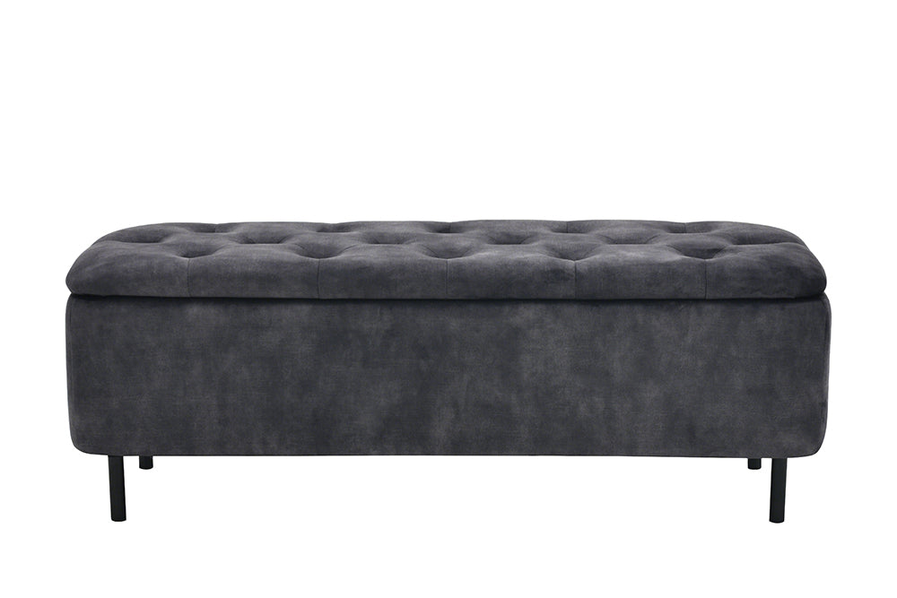 Sitztruhe EN VOGUE 120cm mit Stauraum Samt grau