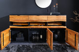 Sideboard GRAND ACACIA 180 cm Akazienholz, naturbelassene Kante, mit LED-Beleuchtung