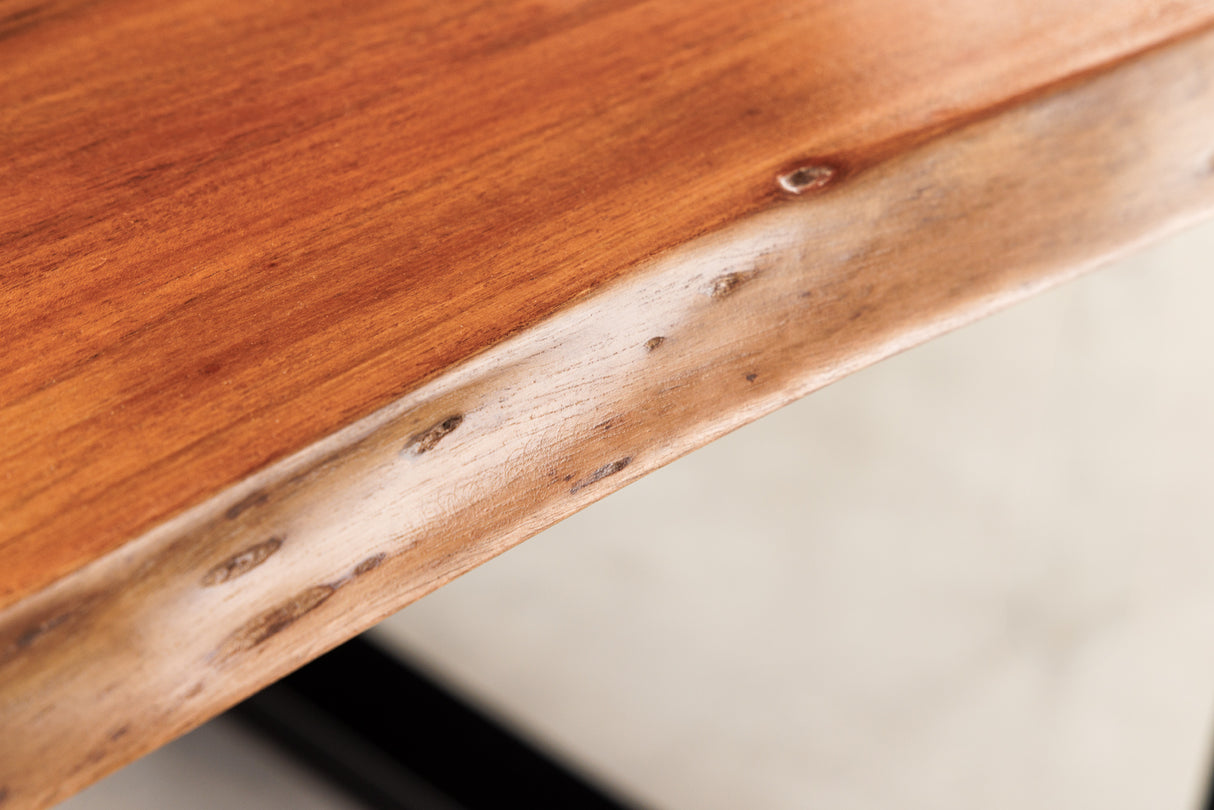 Dining table LIQUID 160cm acacia wood blue epoxy strip