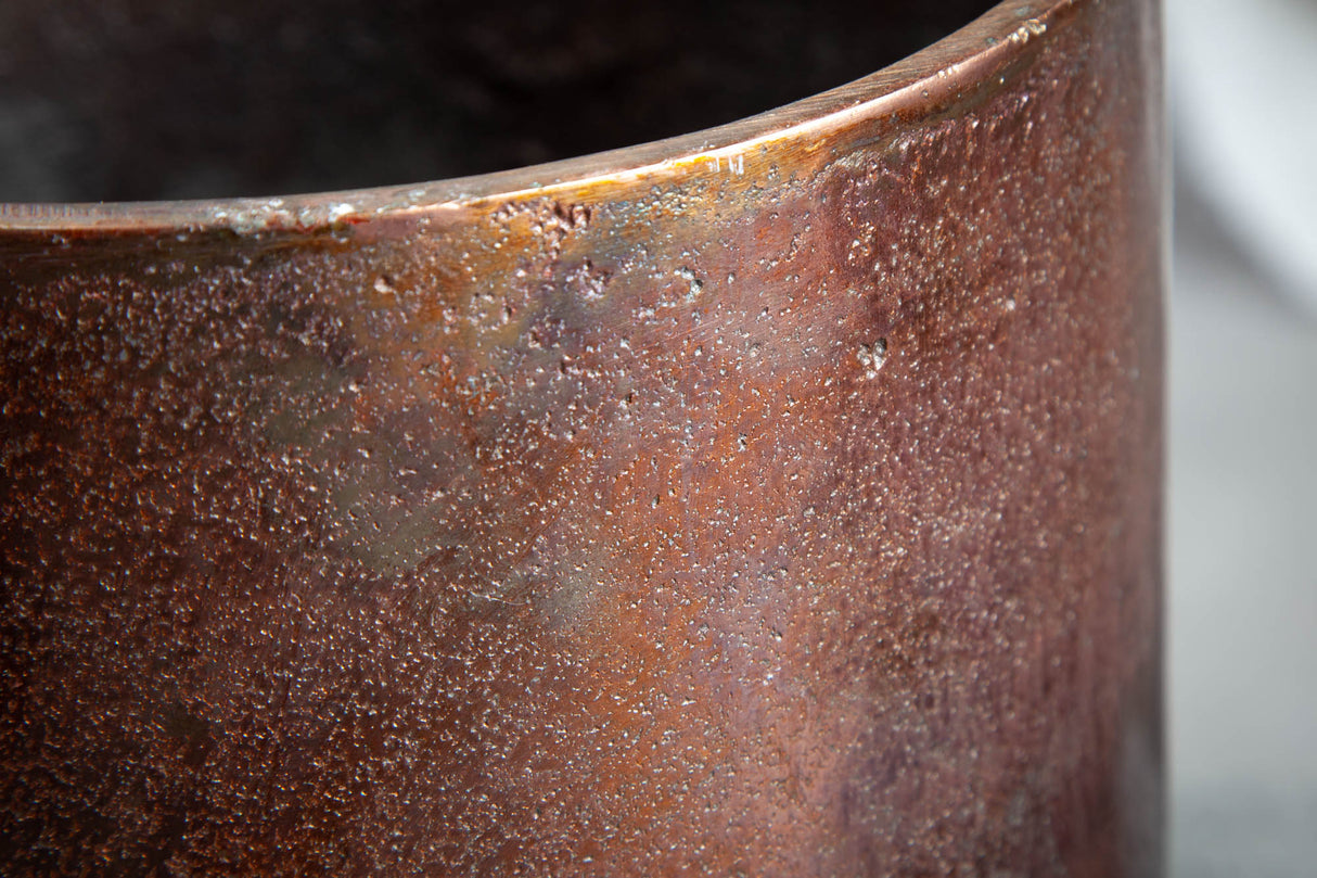 Planter FLOWERS large set of 2 mottled copper