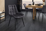 Stuhl ROADSTAR Samt dunkelgrau mit schwarzen Metallbeinen
