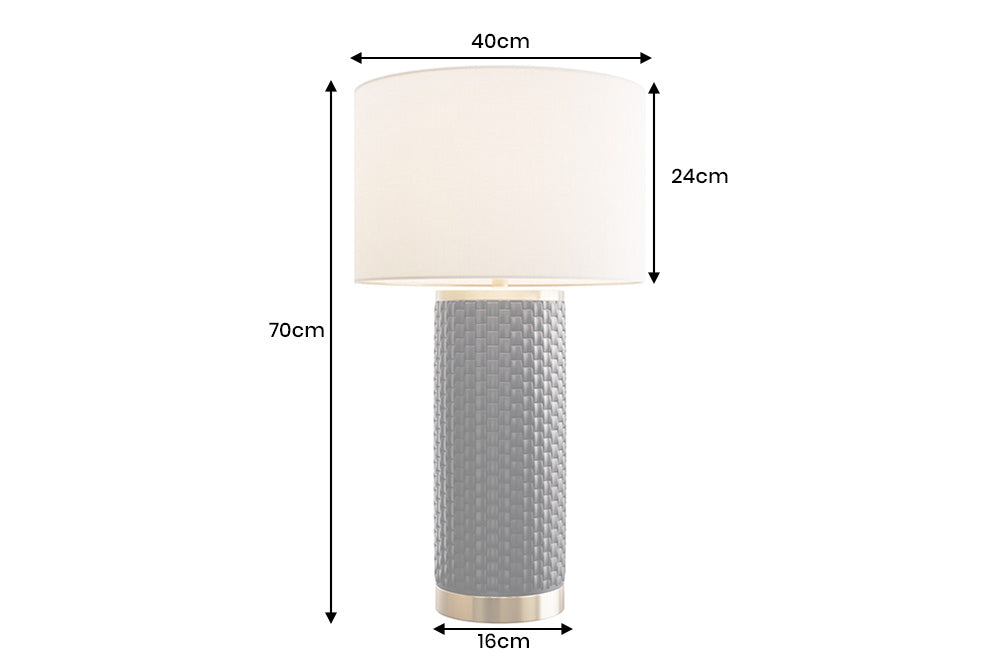 Tischleuchte ELEGANCIA 70cm schwarz Lampenschirm Keramik schwarz golden