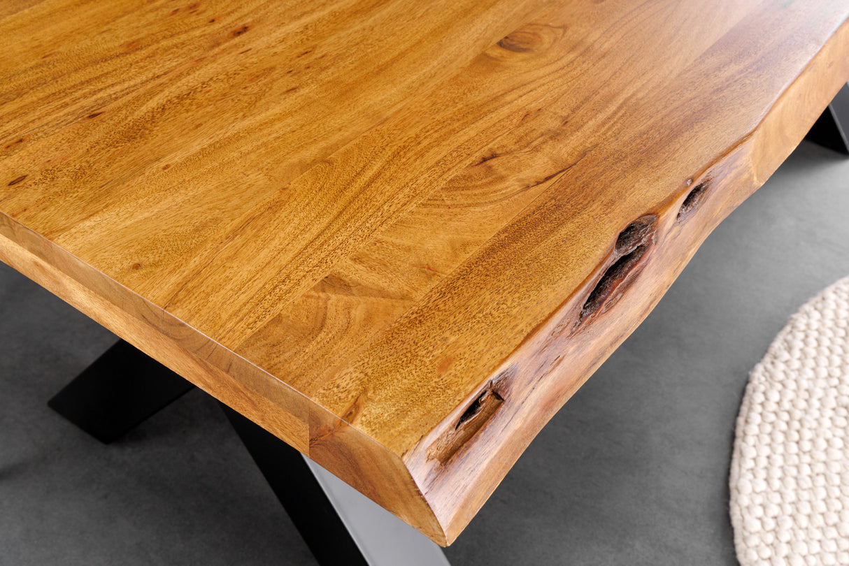 Dining table MAMMUT 200cm table top 50 mm acacia wood X-legs