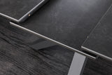 Dining table ETERNITY 160-200cm graphite grey ceramic with tempered glass