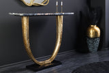 Console OMEGA 80cm marble black w/ golden frame handmade