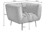 Armchair NOBLESSE velvet grey