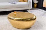 Coffee table STONE 75cm hammer stroke effect gold