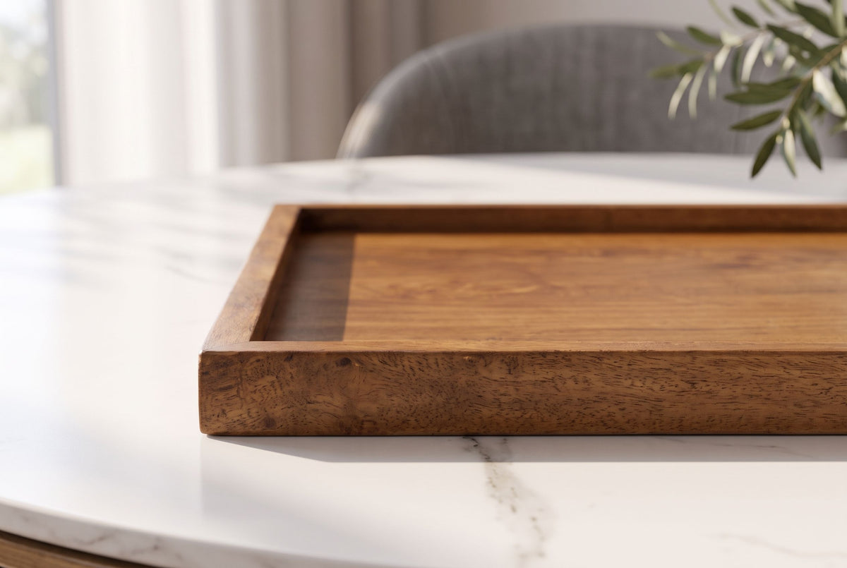 Tray MAKASSAR 50cm mango wood brown honey finish