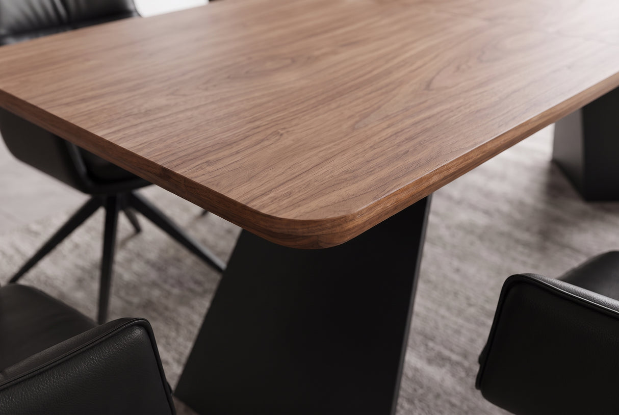 Esstisch PRESTIGE 180-240cm ausziehbar Nussbaumholz furniert natur