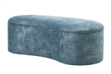 Bench chest ELEMENTAL 120cm upholstered w/ storage space velvet petrol