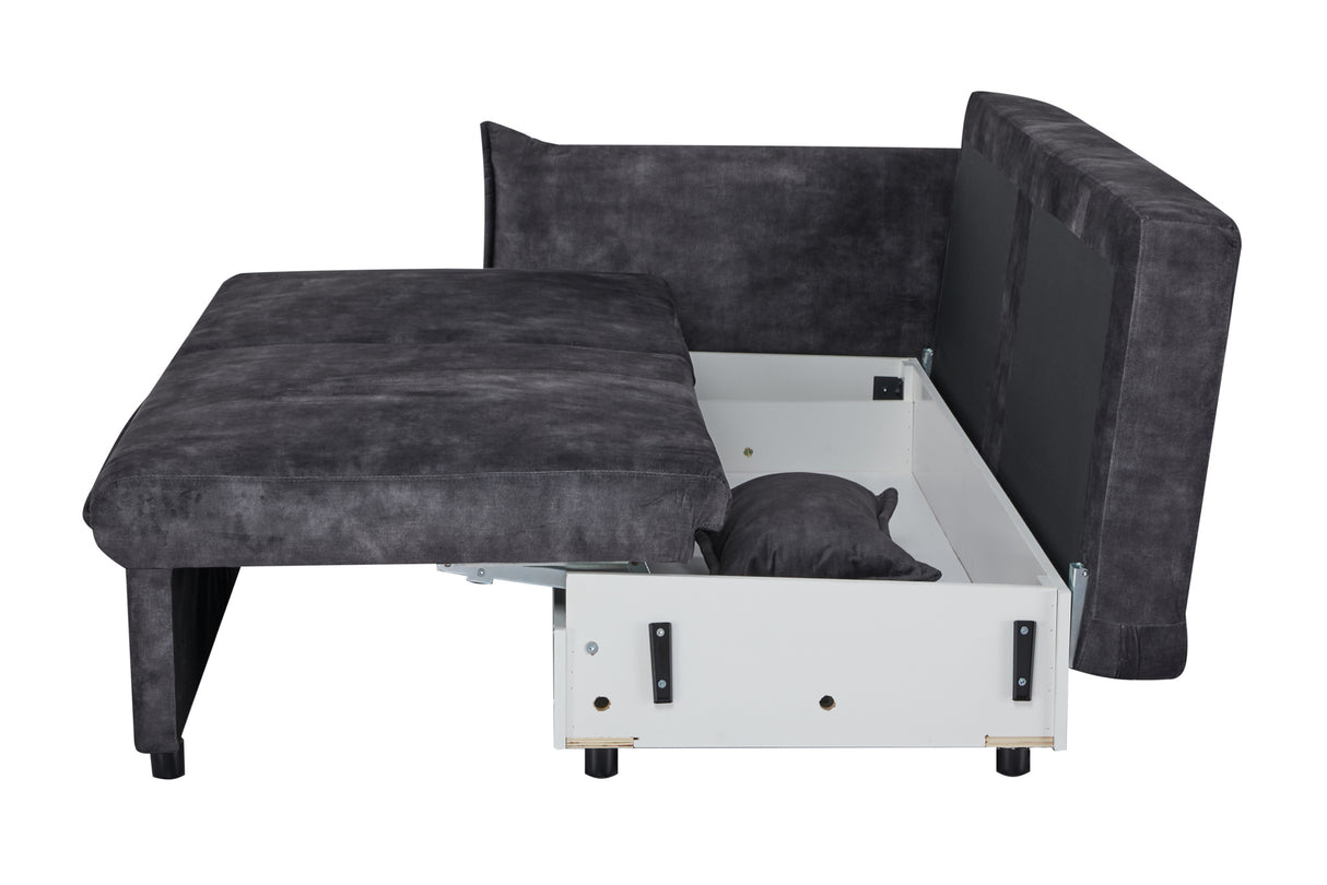 Schlafsofa APARTMENT 215cm 3-Sitzer Samt grau