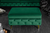 Stool MODERN BAROCK velvet emerald green in chesterfield style