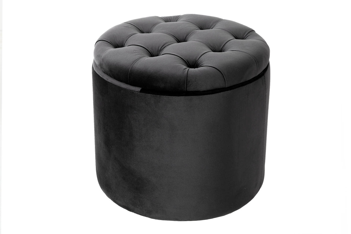 Hocker MODERN BAROCK STORAGE 50cm samtgrau