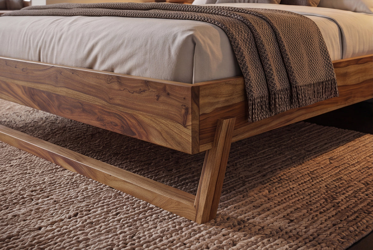 Bett AMAZONAS 180x200cm Baumstamm Sheeshamholz braun