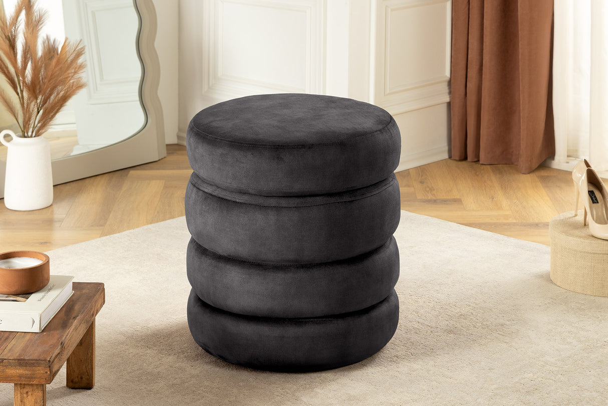 Hocker VOQUE 50cm Samt grau mit Stauraum