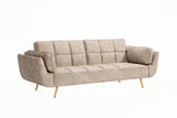 Schlafsofa BOUTIQUE 215cm 3-Sitzer Samt Champagner Beige