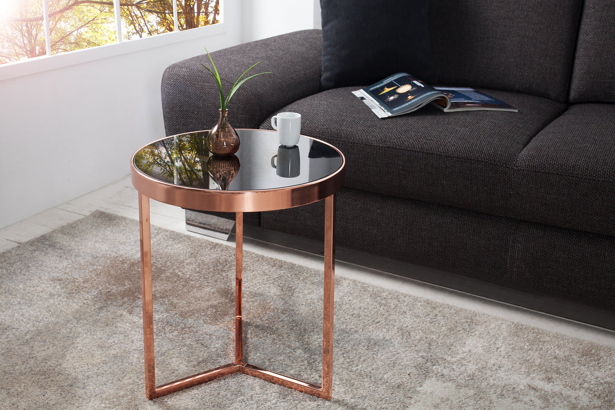 Side table ART DECO 50cm copper black