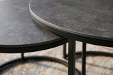 Coffee table ELEGANCE 75cm set of 2 ceramic grey