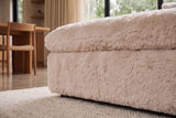 Hocker YETI 100cm abnehmbarer Bezug champagner-beige