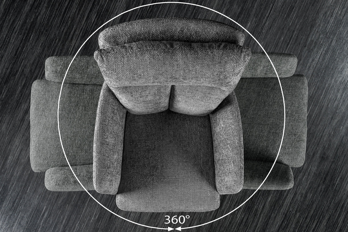 Drehstuhl BIG GEORGE 360° mit Armlehnen Strukturstoff grau